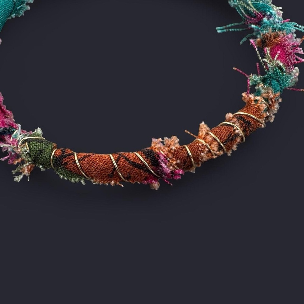 Fabric Wrapped Bangle Bracelet - image 3